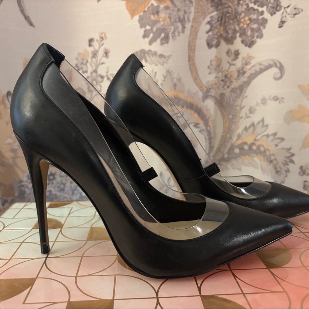 ALDO - Black Stiletto Heels With Clear Design